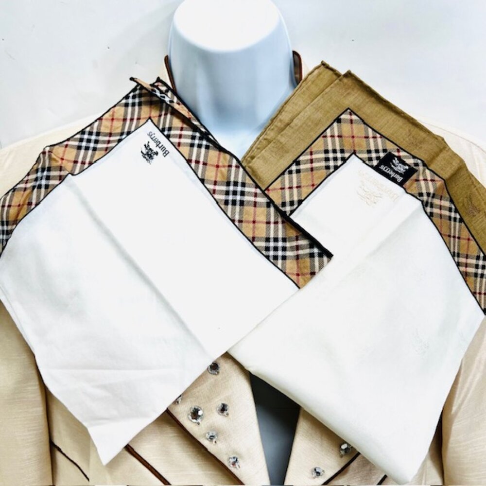 New Men/Women  BURBERRY Handkerchief Nova Check Set of Two 17"-19" 100％Cotton(31 - Picture 12 of 15